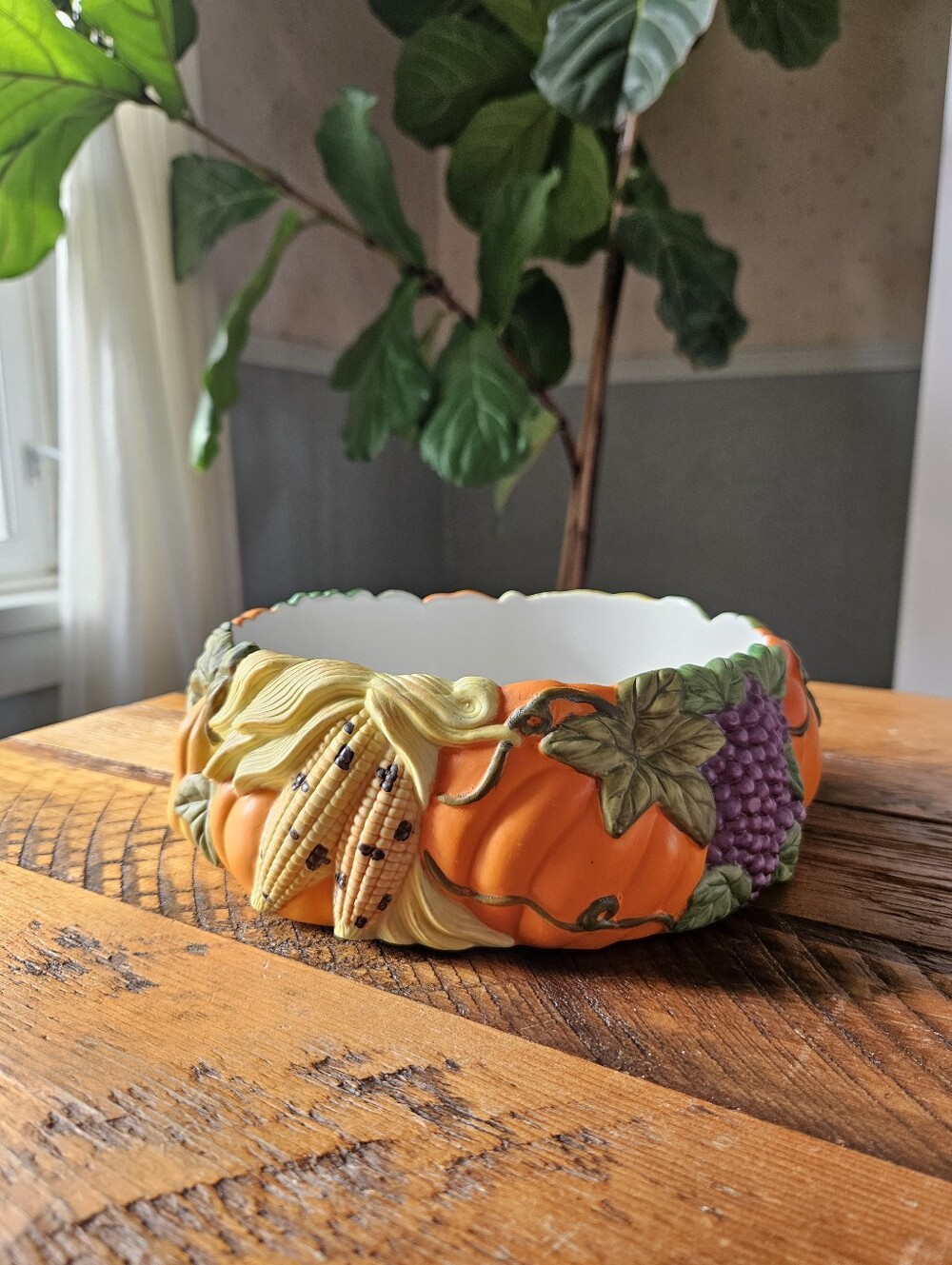 Vintage Party Lite Autumn Harvest Ceramic Candle Holder